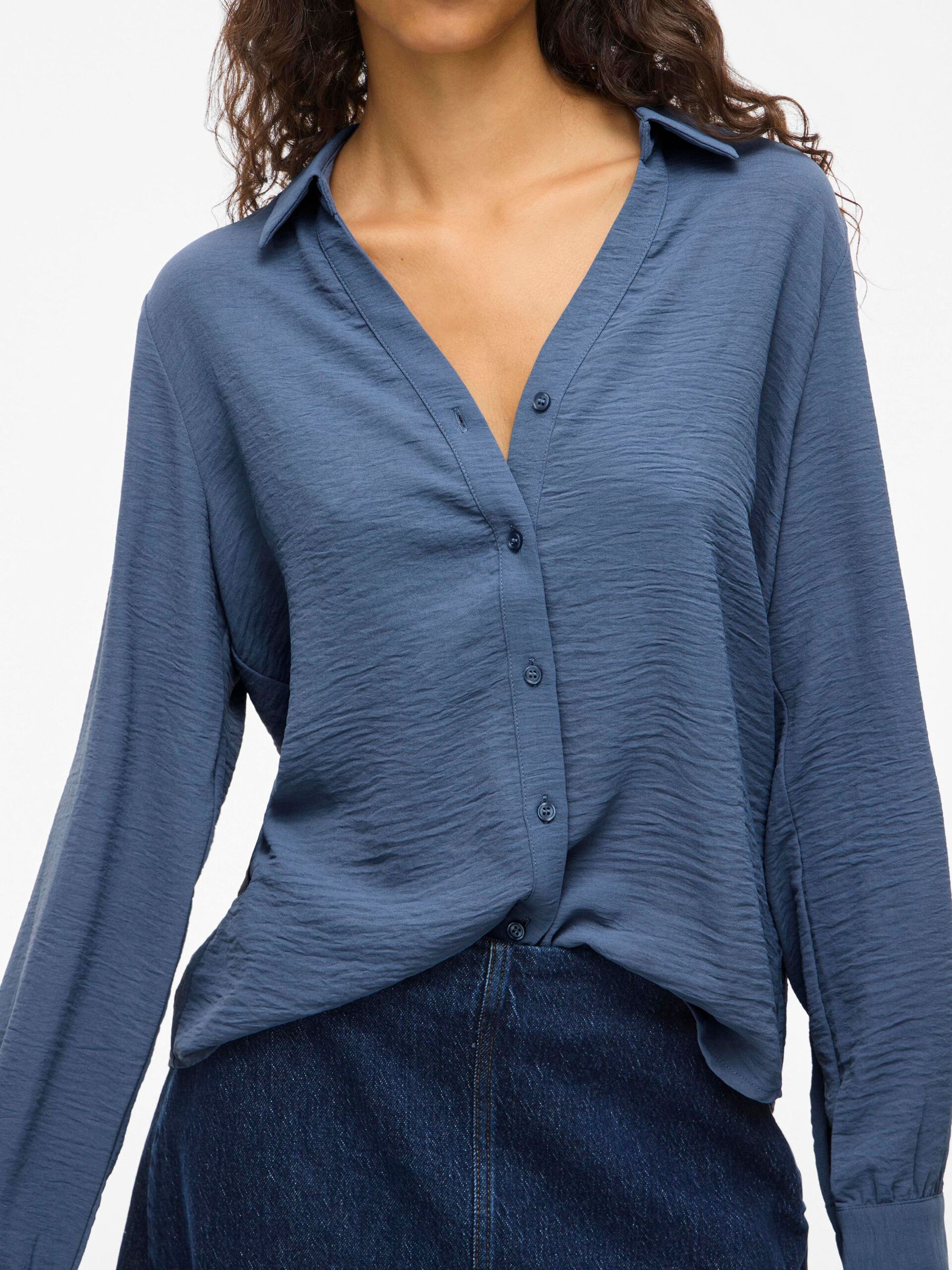Carousel image - VIJOSA V-NECK SHIRT, Vintage Indigo | 3