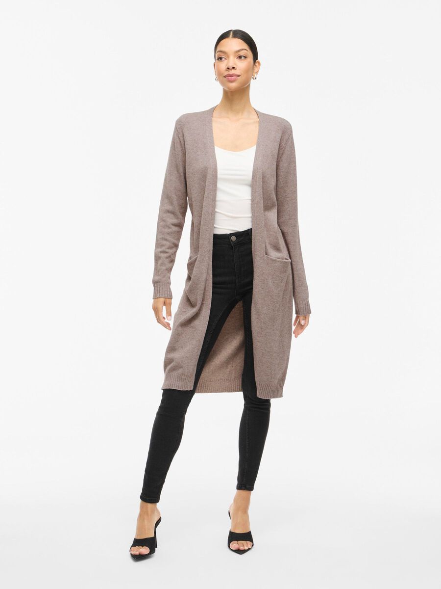 VILA VIRIL LONG KNITTED CARDIGAN, Falcon, highres - 14042770_Falcon_585969_003.jpg