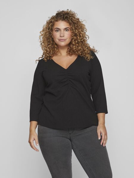 Vila CURVE - BLUS MED 3/4-ÄRMAR, Black, highres - 14092932_Black_003.jpg