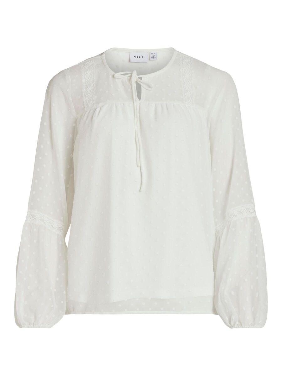 VILA VIEDEE DETAILED LONG SLEEVED BLOUSE, Snow White, highres - 14079577_SnowWhite_001.jpg