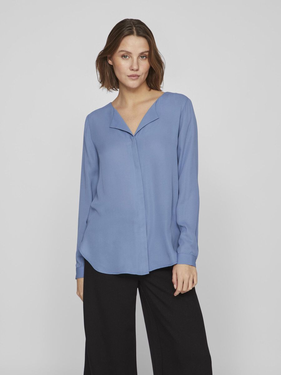 VILA VILUCY HIGH LOW SHIRT, Coronet Blue, highres - 14044253_CoronetBlue_003.jpg