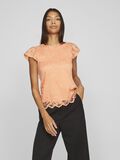 Vila LACE SHORT SLEEVED TOP, Shell Coral, highres - 14096588_ShellCoral_003.jpg