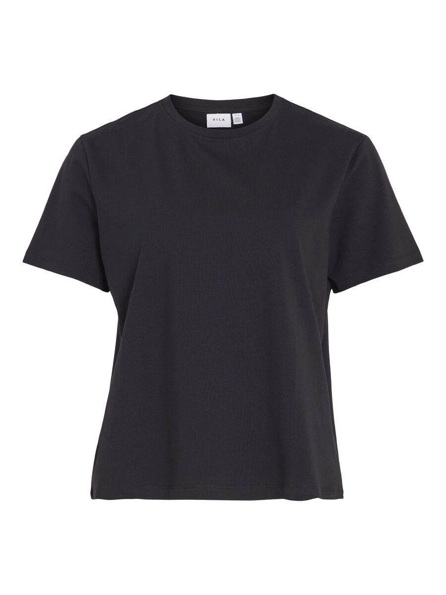 VILA VINORA CUELLO REDONDO CAMISETA, Black Beauty, highres - 14103448_BlackBeauty_001.jpg