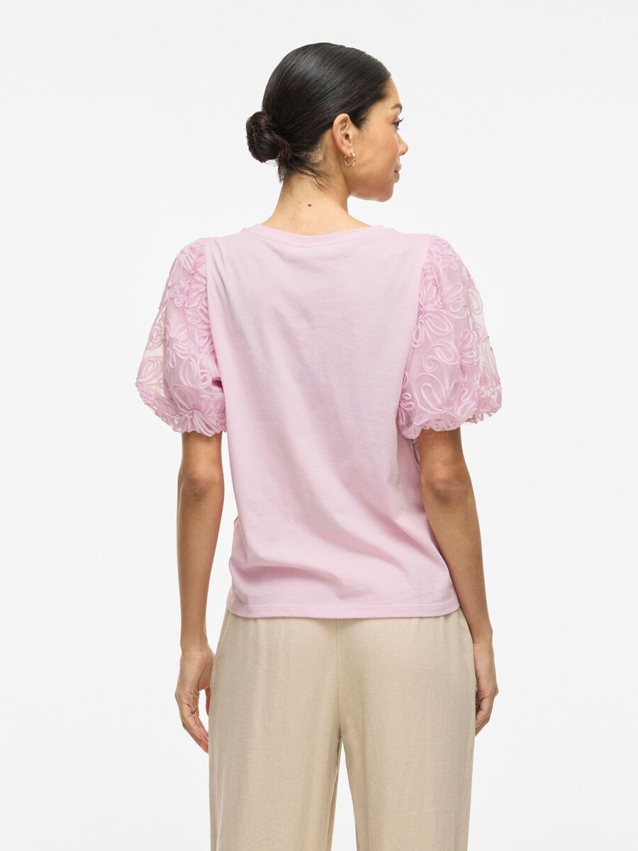 VILA ROUND NECK SHORT SLEEVED TOP, Winsome Orchid, highres - 14107505_WinsomeOrchid_004.jpg