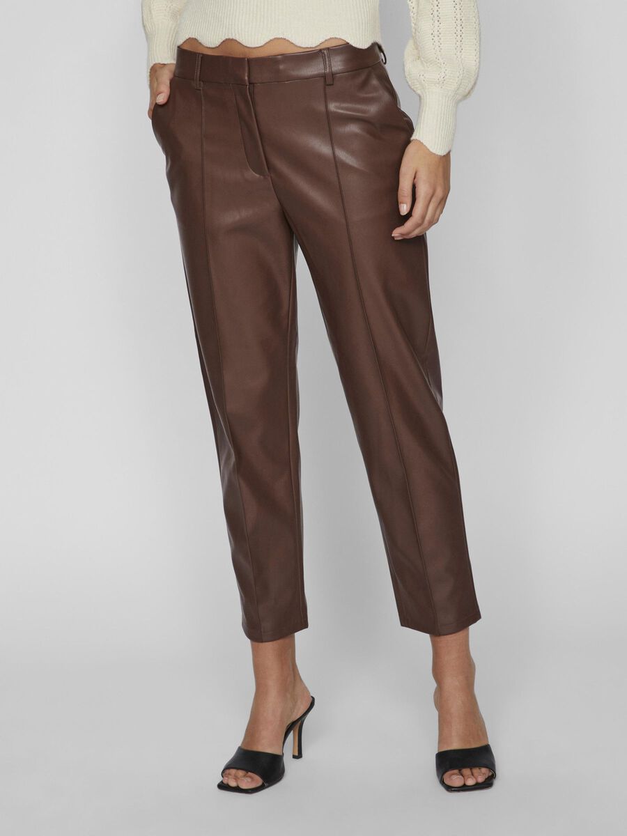 Vila GECOATE CROPPED FIT BROEK, Shaved Chocolate, highres - 14084376_ShavedChocolate_003.jpg