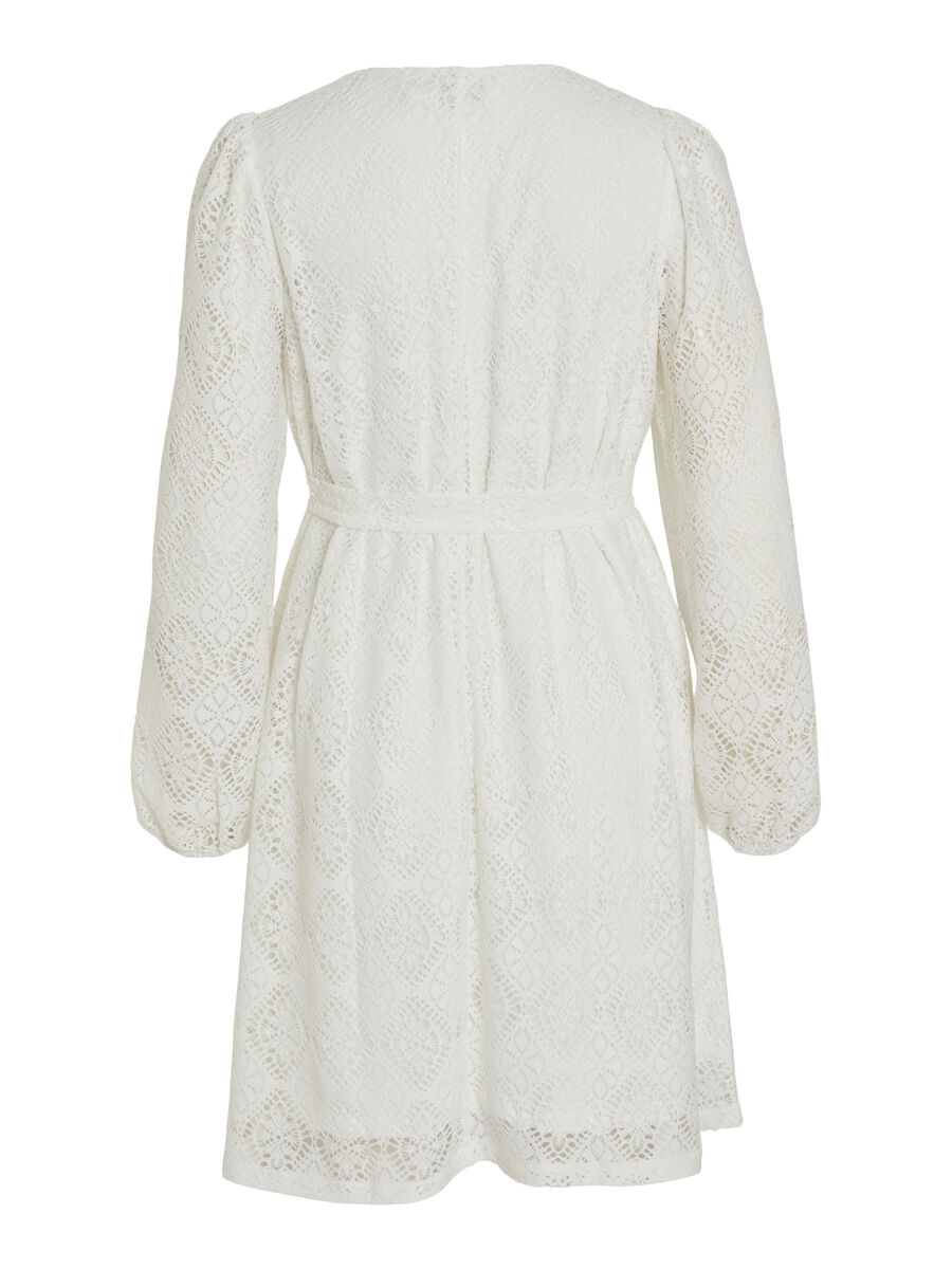 VILA TIE WAIST KLEID MIT LANGEN ÄRMELN, Egret, highres - 14095039_Egret_002.jpg