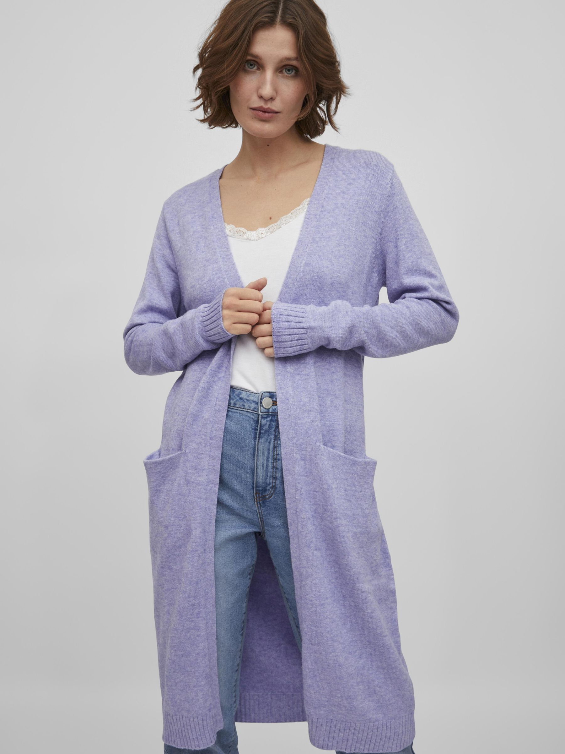 LONG KNITTED CARDIGAN Purple VILA