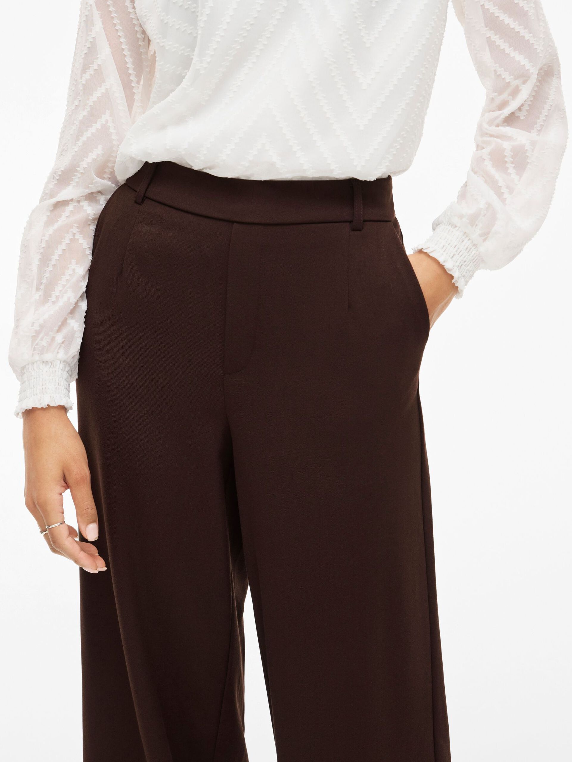Carousel image - VIVARONE HIGH WAIST WIDE-LEG TROUSERS, Coffee Bean | 3