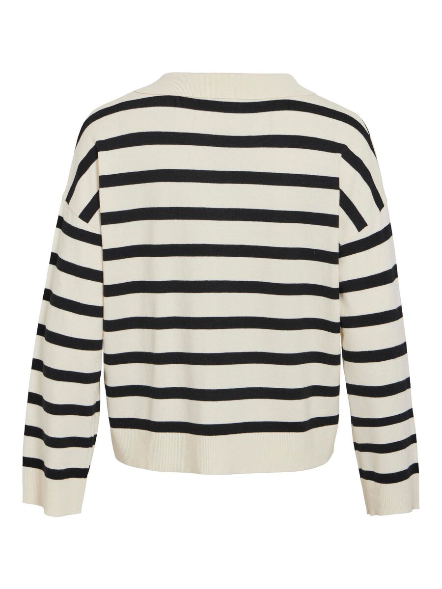 VILA STRIPED KNITTED PULLOVER, Birch, highres - 14109795_Birch_1215142_002.jpg