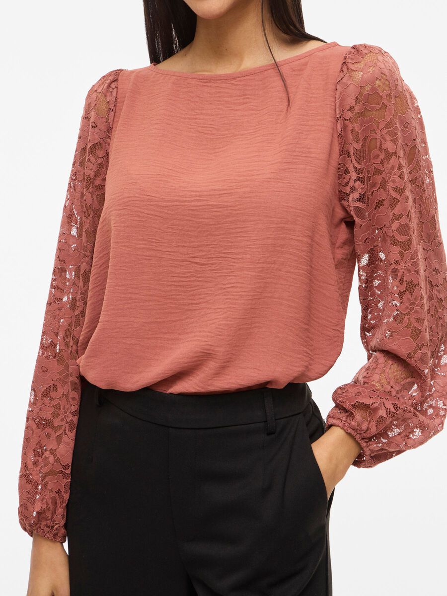 Carousel image - VIJOSA SPITZEN OBERTEIL MIT LANGEN &Auml;RMELN, Apple Butter | 3