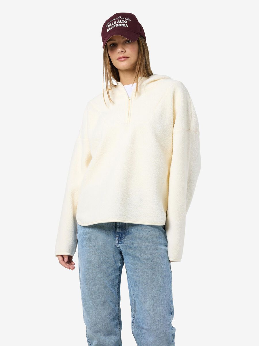 Noisy May NMCOZY HALF-ZIP FLEECE, Eggnog, highres - 27030631_Eggnog_003.jpg