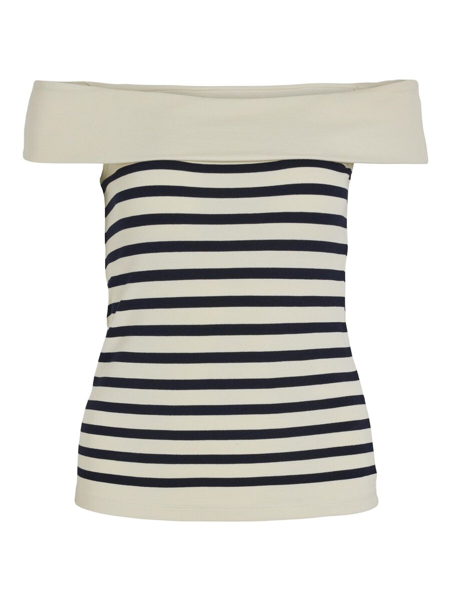 VILA STRIPED OFF-SHOULDER TOP, Cloud Dancer, highres - 14106171_CloudDancer_1178214_001.jpg