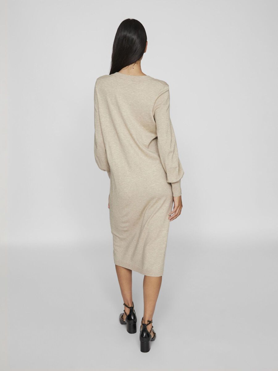 VILA V-AUSSCHNITT STRICKKLEID, Natural Melange, highres - 14101802_NaturalMelange_004.jpg