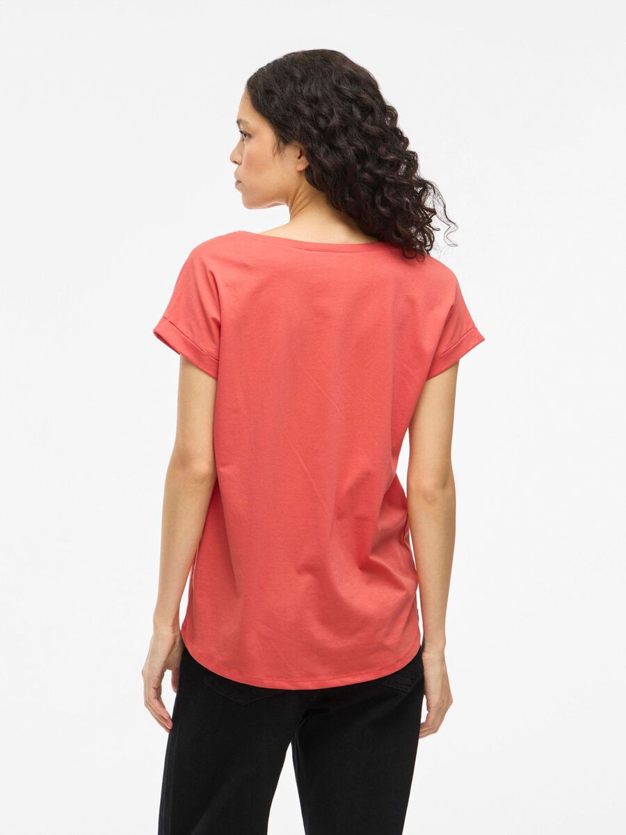 VILA VIDREAMERS ROUND NECK T-SHIRT, Paprika, highres - 14083083_Paprika_004.jpg
