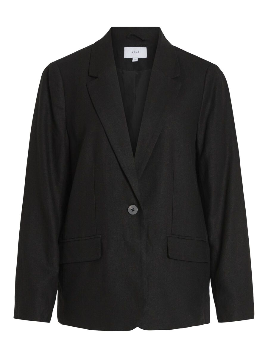 VILA VIJOLANDA - À SIMPLE BOUTONNAGE BLAZER, Black Beauty, highres - 14089677_BlackBeauty_001.jpg