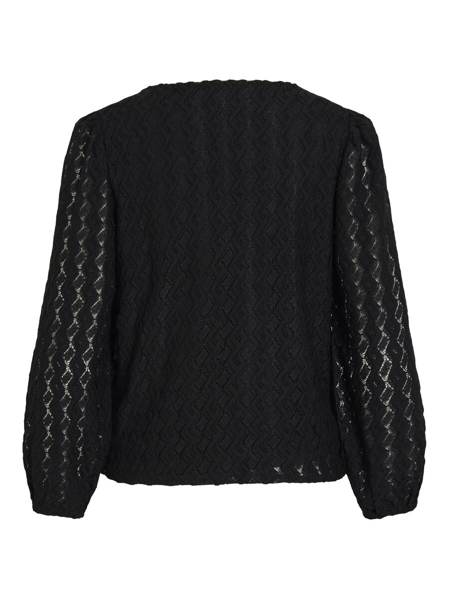VILA V-NECK LONG SLEEVED TOP, Black Beauty, highres - 14099604_BlackBeauty_002.jpg