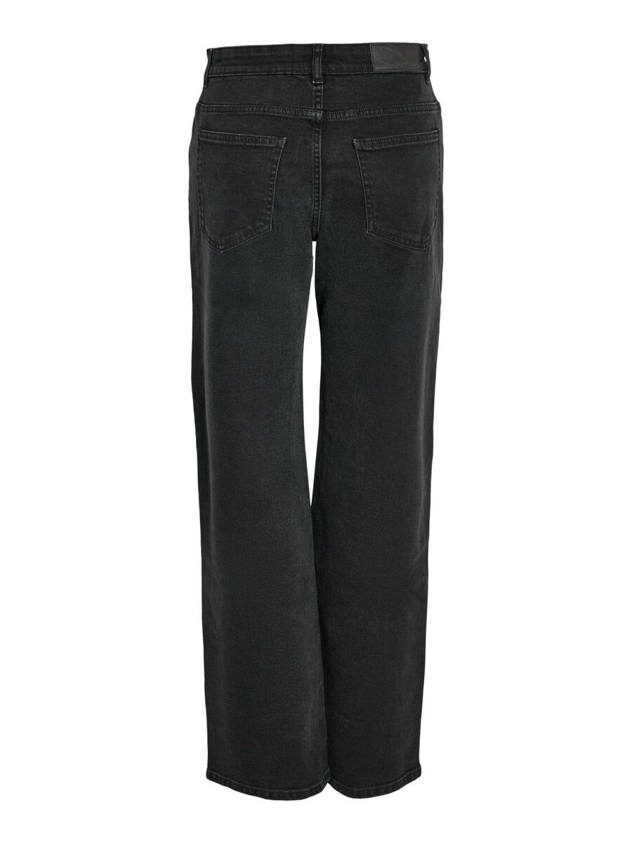 Noisy May CURVE NMYOLANDA STRAIGHT FIT JEANS, Black Denim, highres - 27035832_BlackDenim_002.jpg
