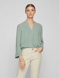 Vila V-NECK 3/4 SLEEVED BLOUSE, Green Milieu, highres - 14083585_GreenMilieu_003.jpg