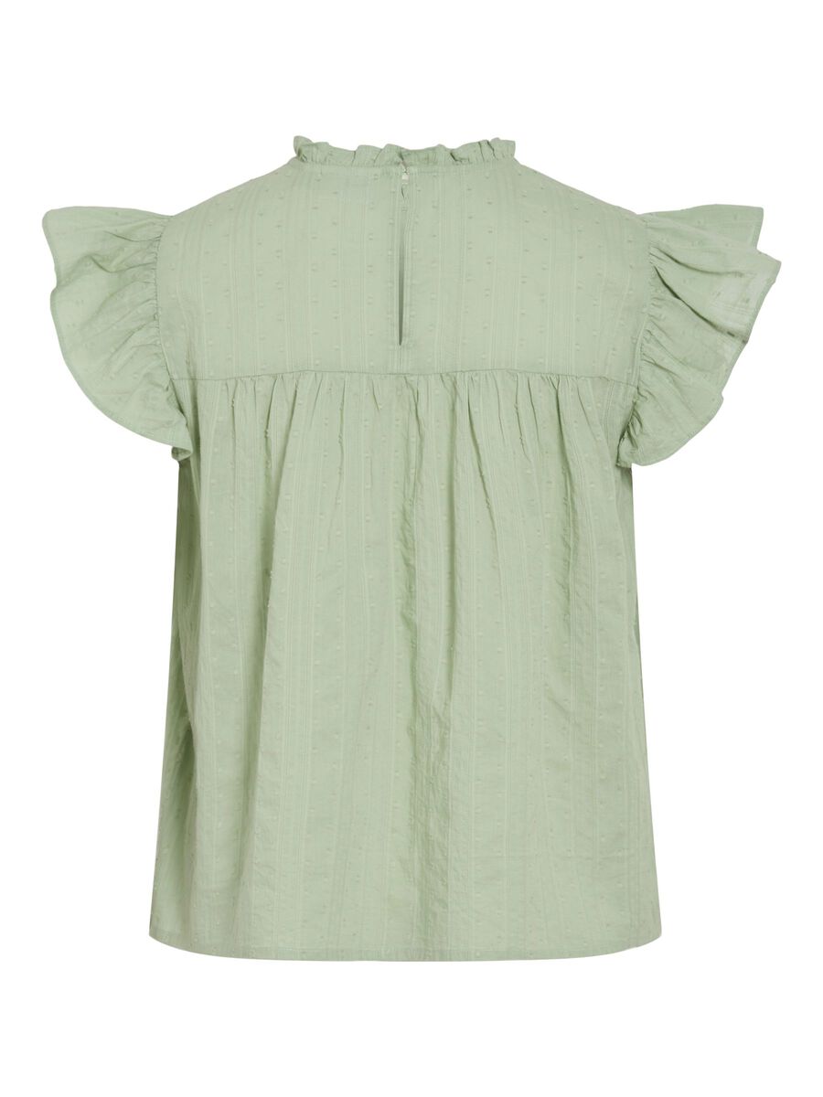 Product carousel image - VIYVA ROUND NECK SLEEVELESS TOP, Smoke Green | 2