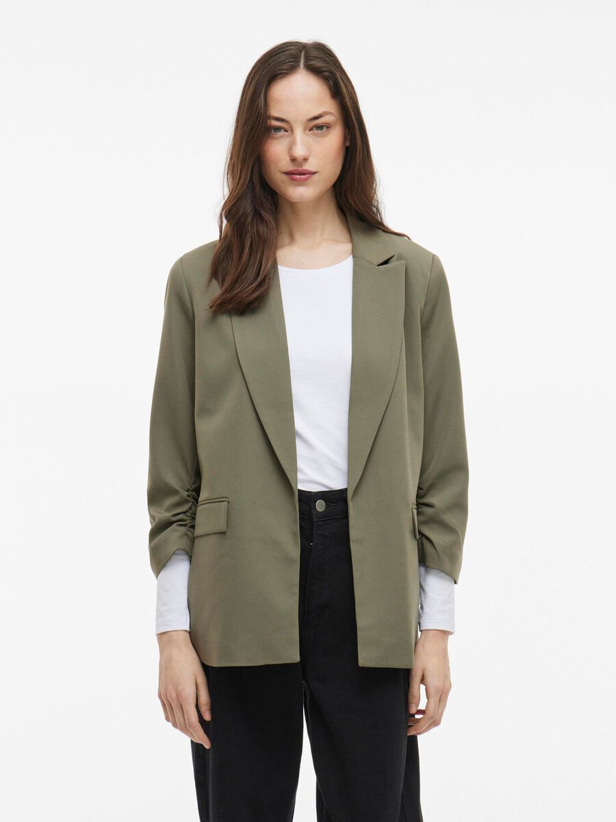 VILA 3/4-SLEEVED BLAZER, Dusty Olive, highres - 14109496_DustyOlive_003.jpg