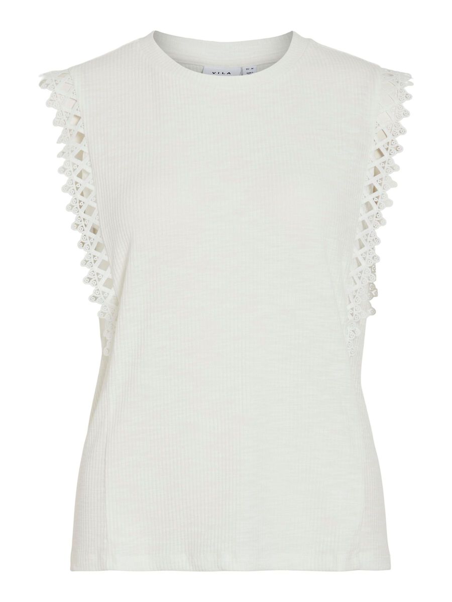 VILA ROUND NECK SLEEVELESS TOP, Snow White, highres - 14105239_SnowWhite_001.jpg