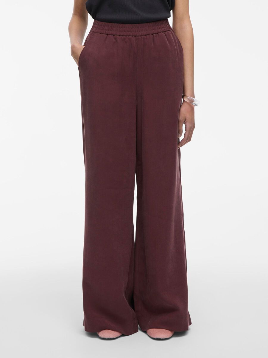 VILA À TAILLE MI-HAUTE PANTALON À JAMBE AMPLE, Decadent Chocolate, highres - 14107841_DecadentChocolate_003.jpg