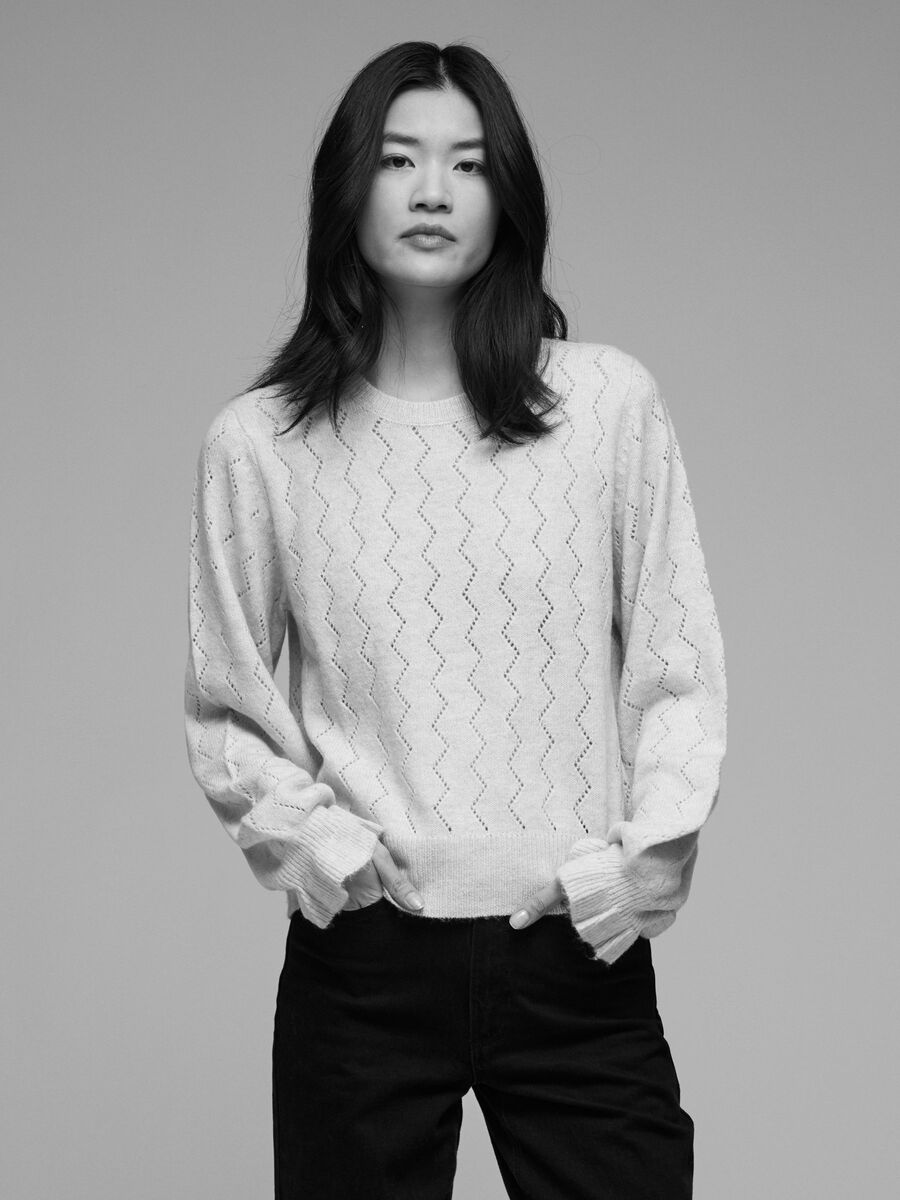 Carousel image - VISALSA LONG SLEEVED KNITTED PULLOVER, Super Light Natural Melan | 5