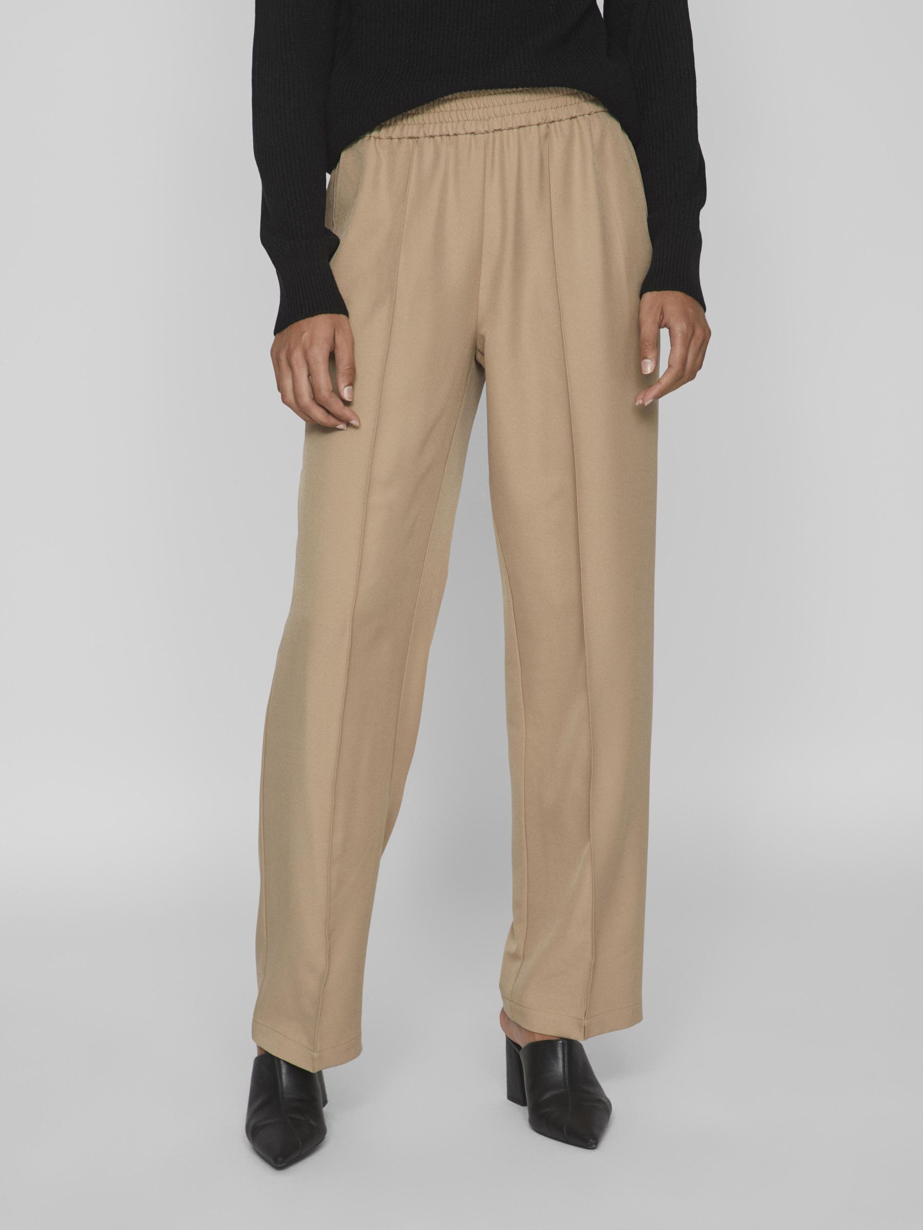 Pantalon marron taille haute best sale