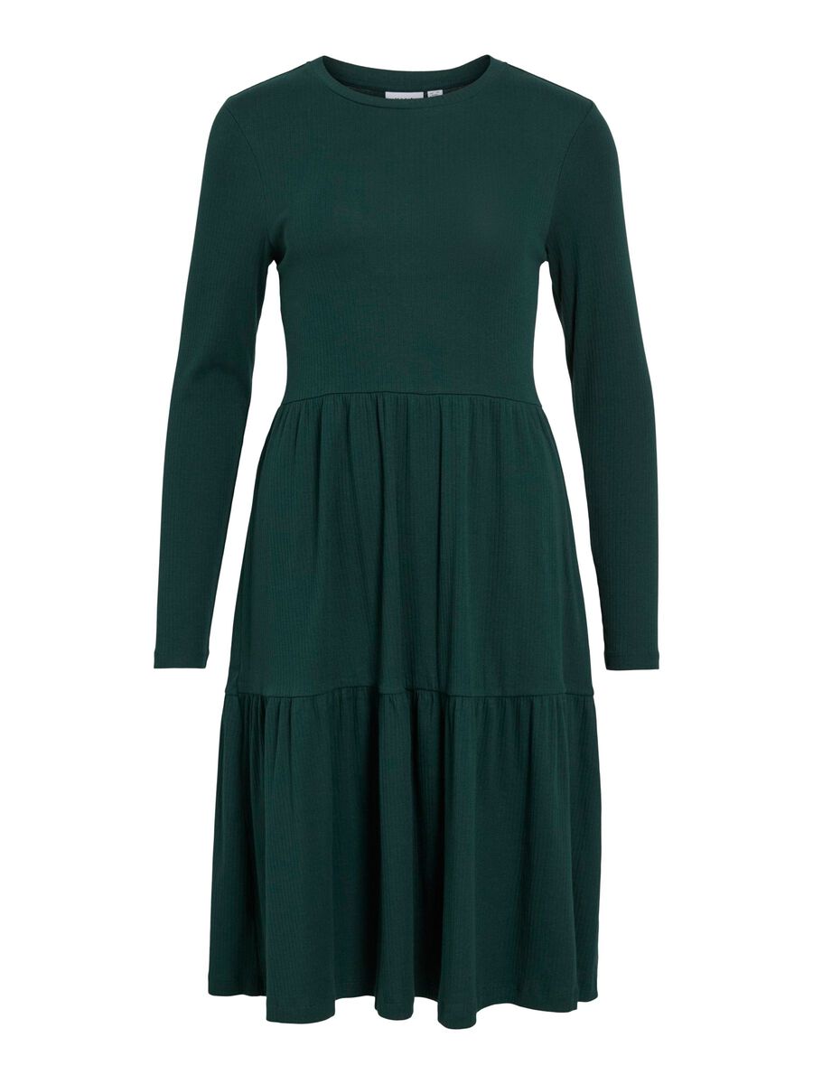 VILA LONG SLEEVED KNEE-LENGTH DRESS, Ponderosa Pine, highres - 14109874_PonderosaPine_001.jpg