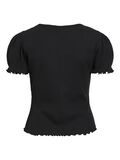 VILA V-NECK SHORT SLEEVED TOP, Black, highres - 14110016_Black_002.jpg