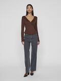 VILA LONG SLEEVED WRAP TOP, Chocolate Fondant, highres - 14109867_ChocolateFondant_005.jpg
