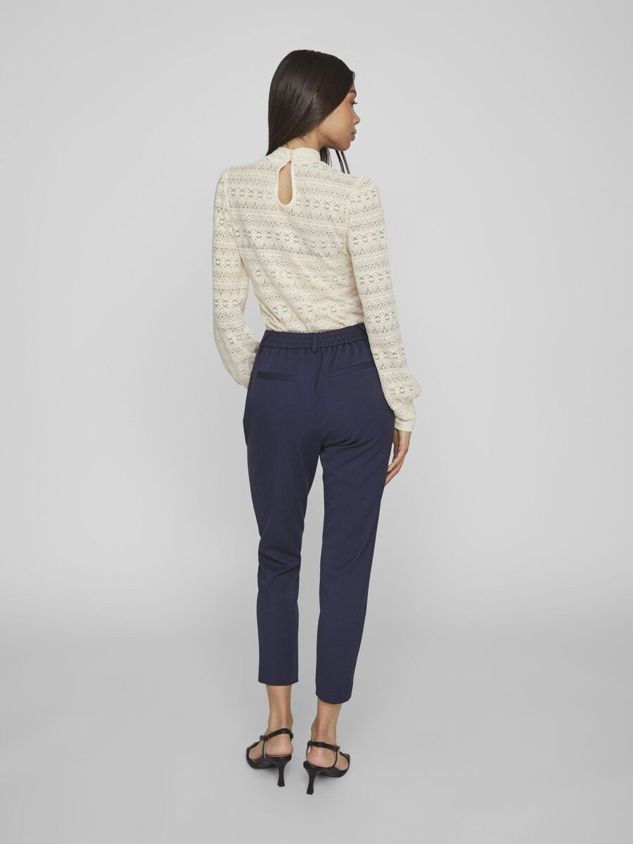 VILA VIVARONE SLIM FIT HIGH-WAIST BROEK, Navy Blazer, highres - 14087406_NavyBlazer_004.jpg