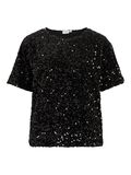 Product image thumbnail - VIFAITH SEQUIN SHORT SLEEVED TOP, Black Beauty | 1