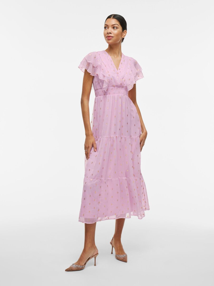 VILA V-NECK MIDI DRESS, Winsome Orchid, highres - 14106440_WinsomeOrchid_1179670_003.jpg
