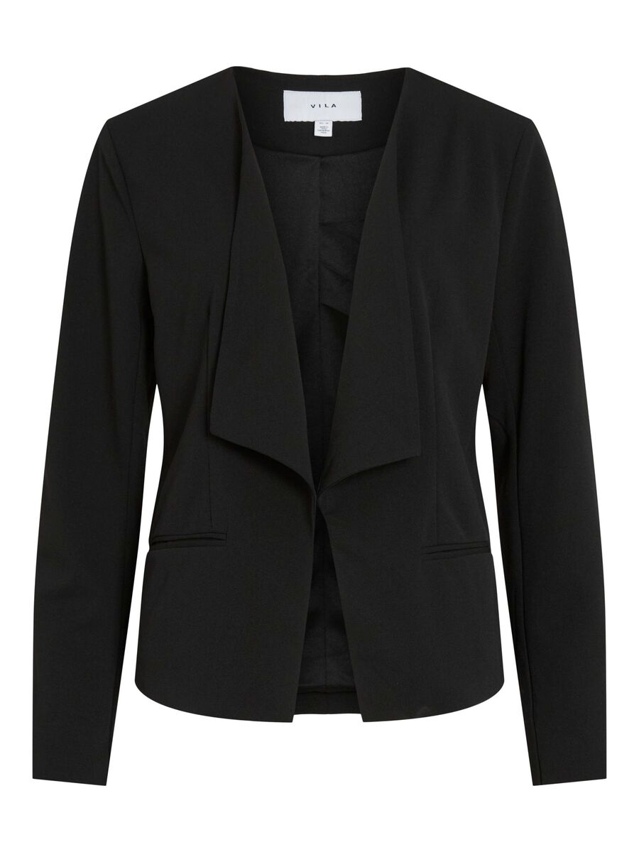 VILA VICLUA OPEN BLAZER, Black Beauty, highres - 14105326_BlackBeauty_001.jpg