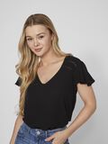 VILA V-NECK SHORT SLEEVED TOP, Black, highres - 14089243_Black_006.jpg