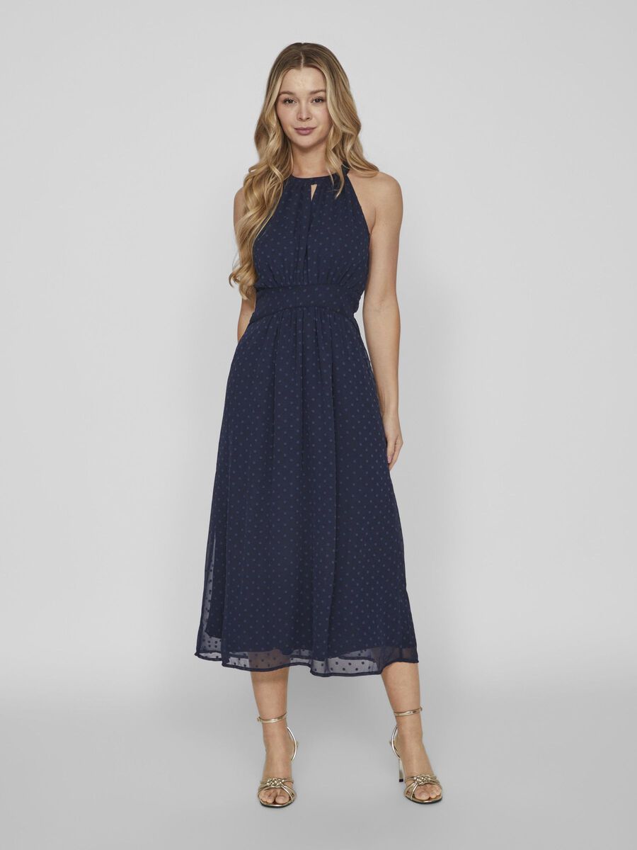 Vila HALTER NECK MIDI DRESS, Navy Blazer, highres - 14095620_NavyBlazer_003.jpg