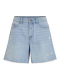 VILA HIGH WAIST DENIM SHORTS, Light Blue Denim, highres - 14095338_LightBlueDenim_001.jpg