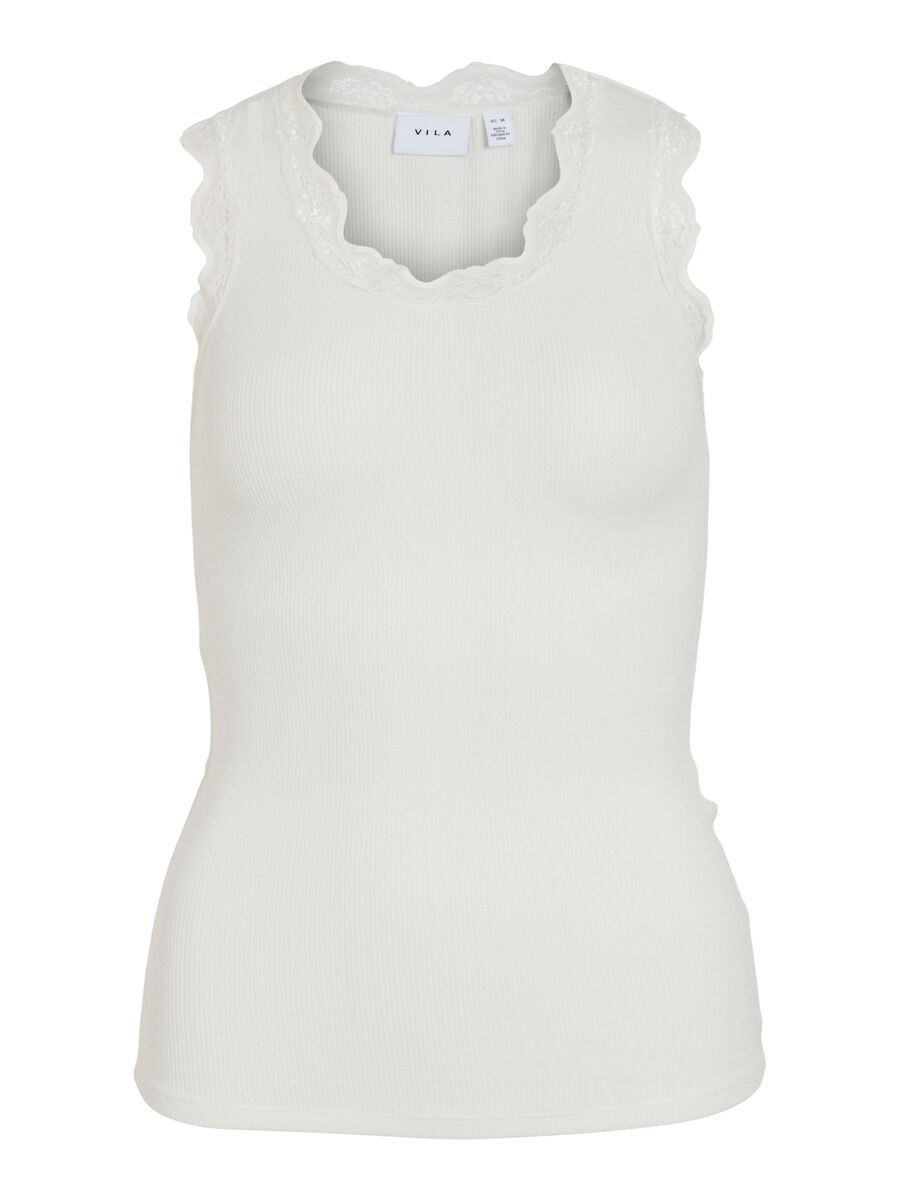 VILA ROUND NECK SLEEVELESS TOP, Snow White, highres - 14107061_SnowWhite_001.jpg