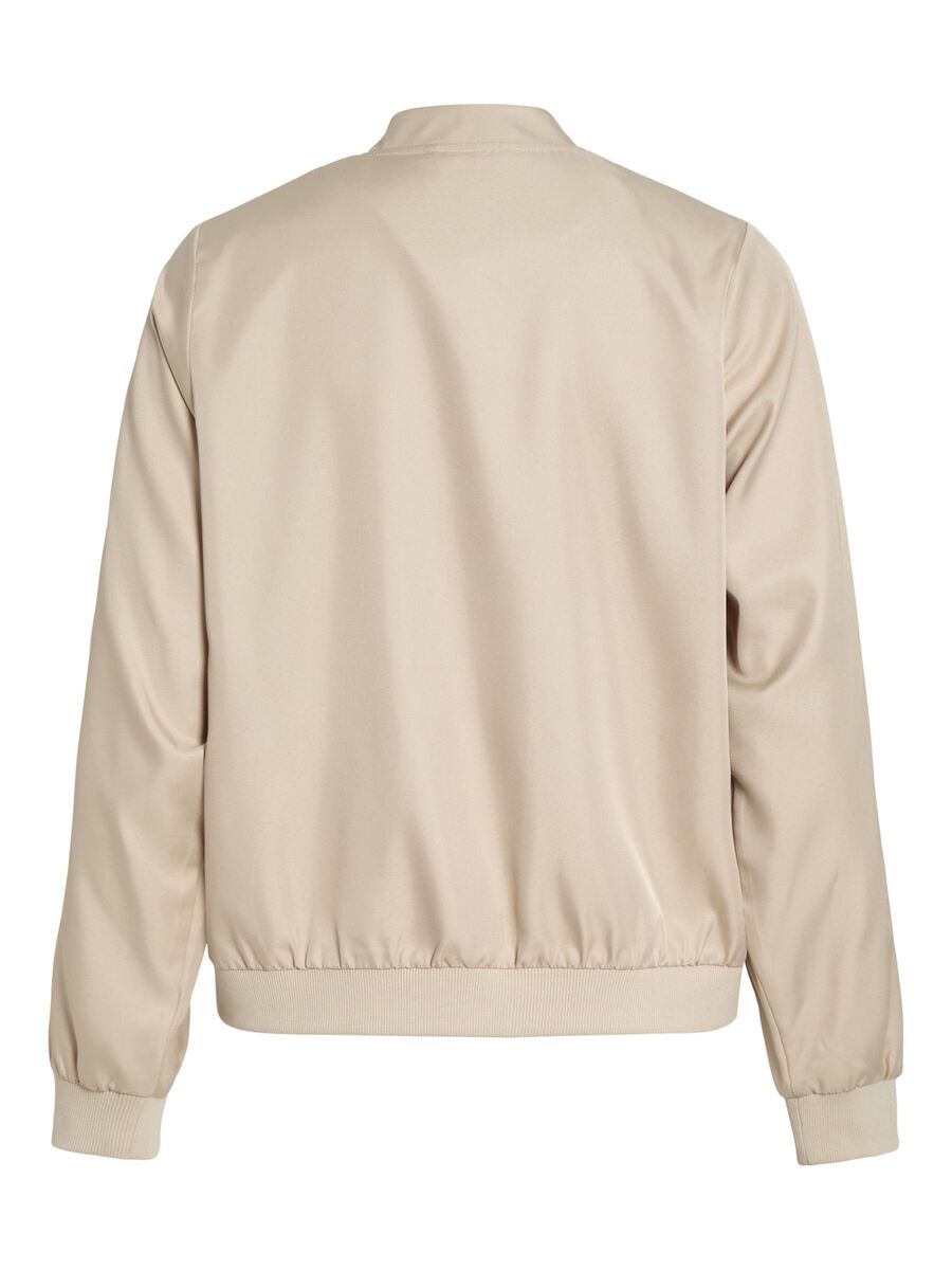 VILA ZIPPER BOMBER JACKET, Cement, highres - 14100221_Cement_002.jpg
