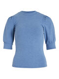 Vila RIBBED SHORT SLEEVED TOP, Federal Blue, highres - 14079537_FederalBlue_001.jpg