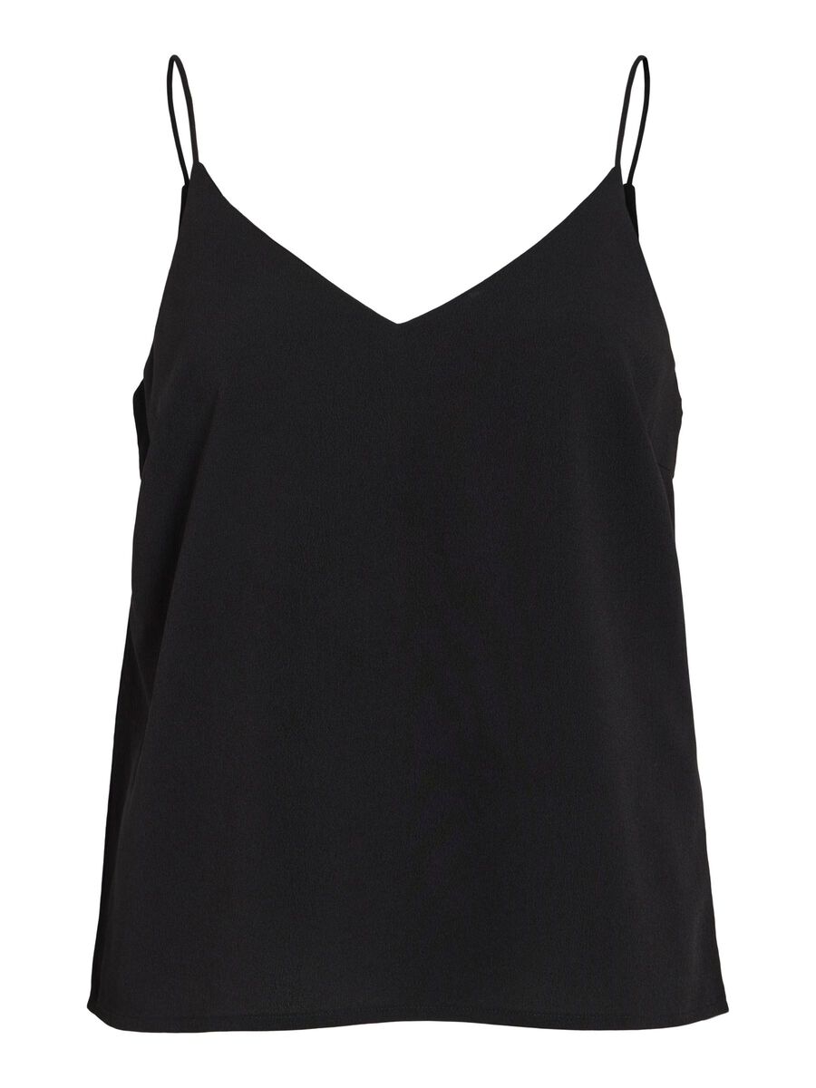 VILA VIMATHILDE V-NECK STRAP TOP, Black, highres - 14109689_Black_001.jpg