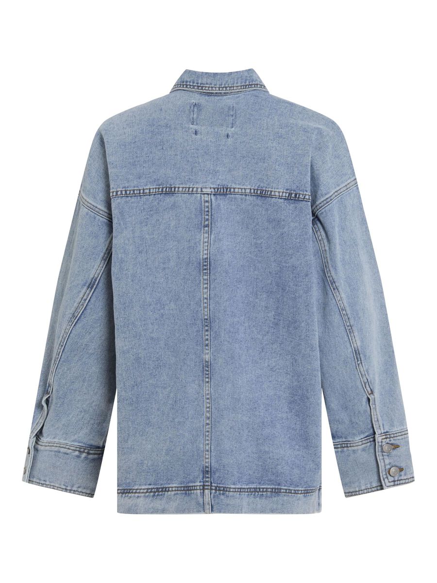 VILA BUTTONED DENIM JACKET, Light Blue Denim, highres - 14106268_LightBlueDenim_002.jpg
