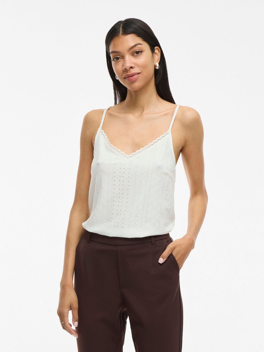 VILA VIHAUGA V-NECK STRAP TOP, Snow White, highres - 14112678_SnowWhite_003.jpg