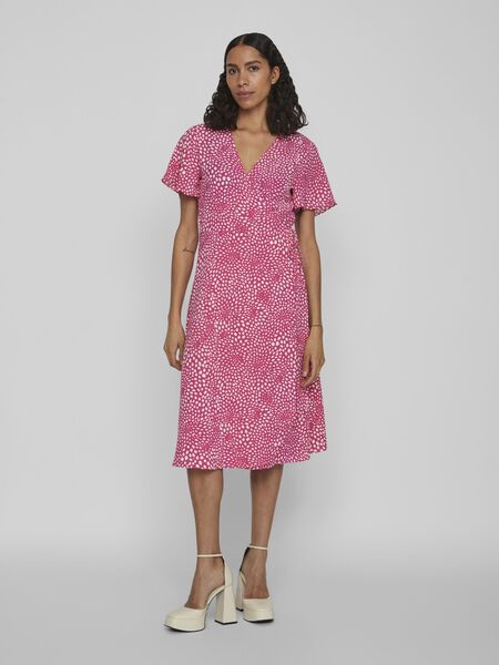 Vila SHORT SLEEVED WRAP DRESS, Pink Yarrow, highres - 14059666_PinkYarrow_929546_003.jpg