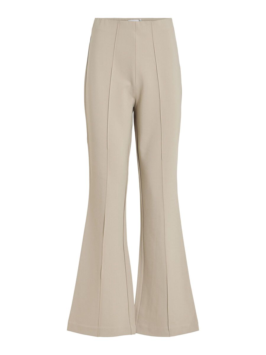 VILA VIBILLIE FLARED HIGH WAISTED TROUSERS, Feather Gray, highres - 14094017_FeatherGray_001.jpg