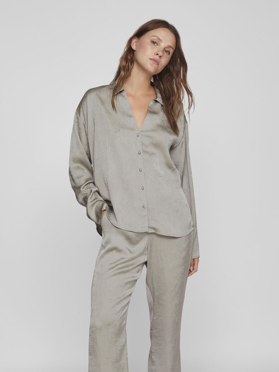 Vila V-NECK SHIRT, Silver, highres - 14090128_Silver_003.jpg