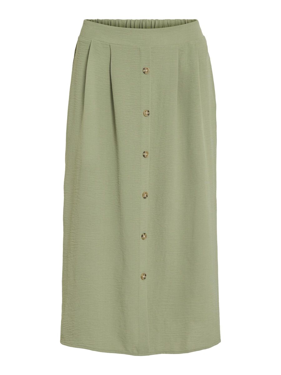 VILA HIGH WAIST MIDI SKIRT, Oil Green, highres - 14105871_OilGreen_001.jpg