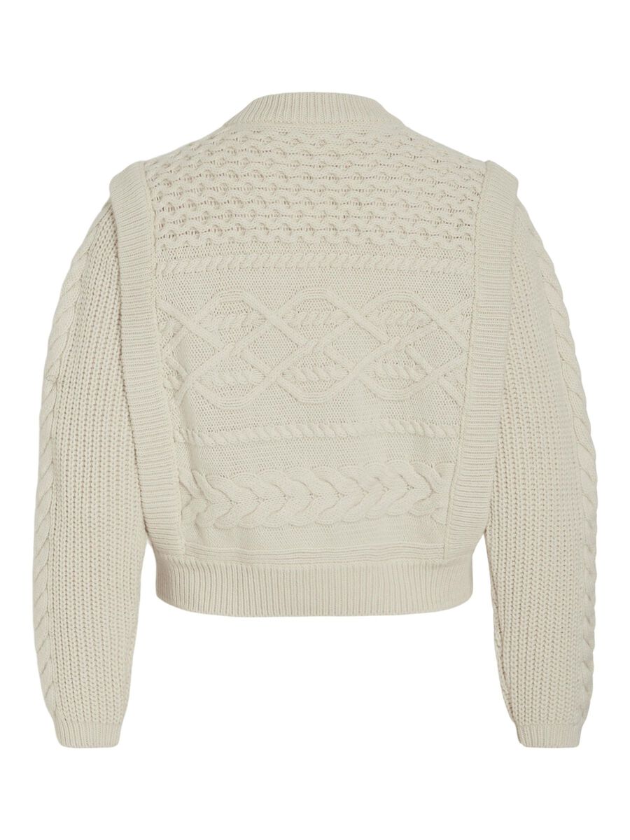 VILA CABLE KNITTED PULLOVER, Birch, highres - 14097571_Birch_002.jpg