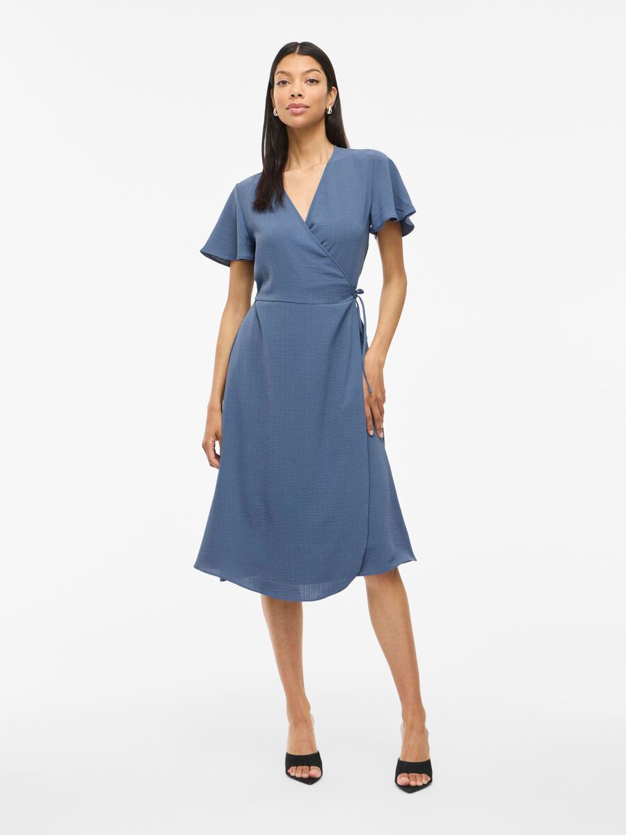 VILA VILOVIE SHORT SLEEVED WRAP DRESS, Vintage Indigo, highres - 14059666_VintageIndigo_003.jpg